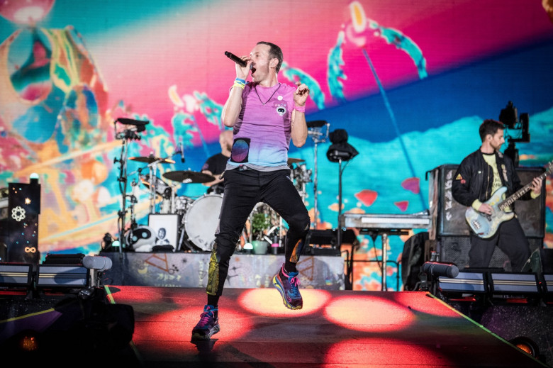 Coldplay live in Copenhagen, Denmark Copenhagen, Denmark. 05th, July 2023. The British rock band Coldplay performs a liv