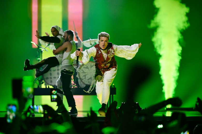 Baby Lasagna representing Croatia with the song Rim Tim Tagi Dim during the final of the 68th edition of the Eurovision Song Contest (ESC) at Malm Ar