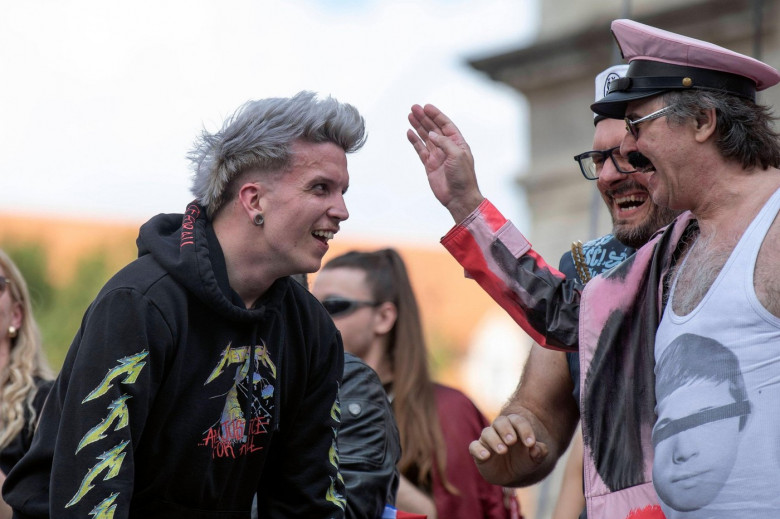 Zagreb, Croatia, 120524. The fans welcome musician Baby Lasagna after returning from Malmo, where he won second place at the Eurovision Song Contest at the main Ban Jelacic Square. Photo: Ivana Grgic / CROPIX Copyright: xxIvanaxGrgicx/xCROPIXx ig_docek_la