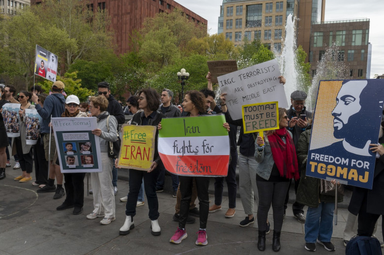 Protest in Solidarity with Iranian Rapper, New York, USA - 27 Apr 2024