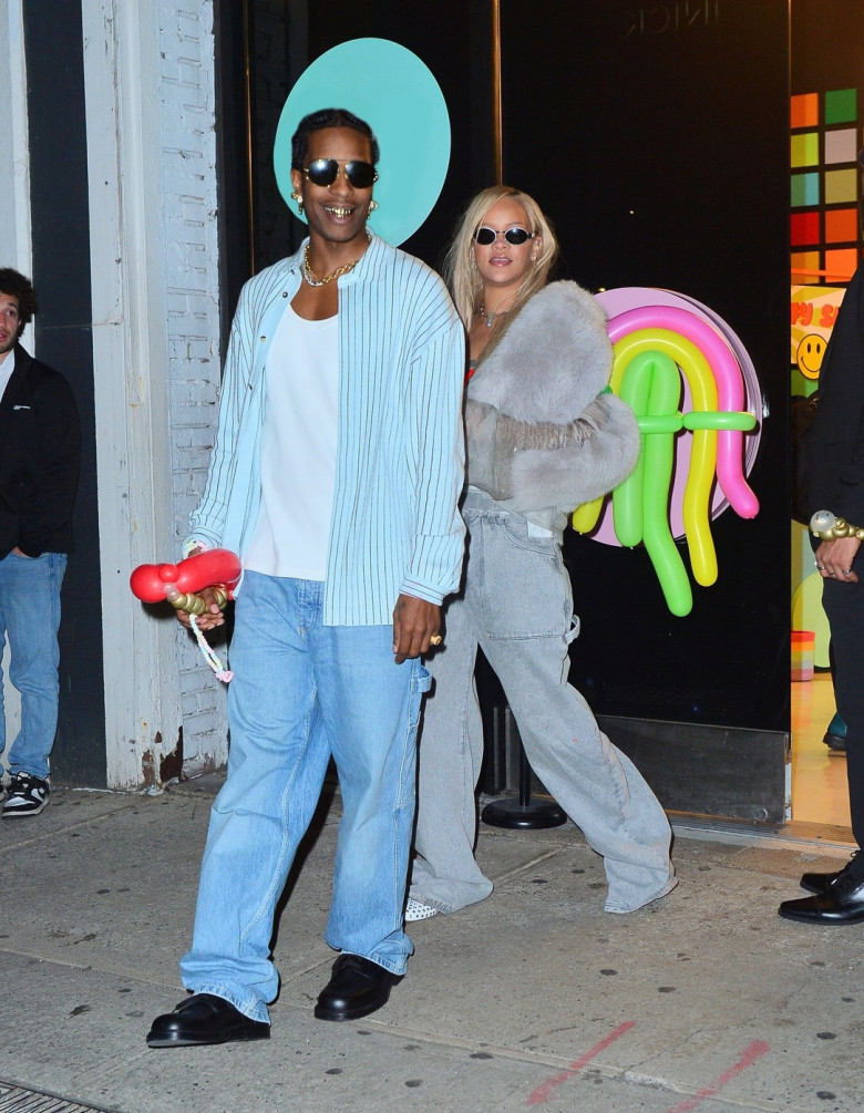 Rihanna and ASAP Rocky were seen leaving their son Rza's 2nd birthday party at the Color Factory in NYC