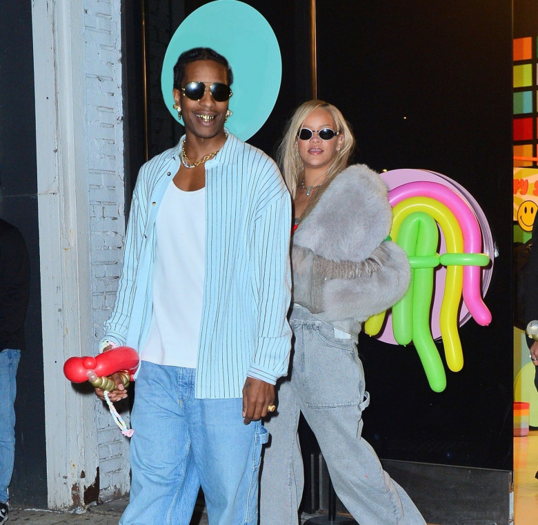 Rihanna and ASAP Rocky were seen leaving their son Rza's 2nd birthday party at the Color Factory in NYC