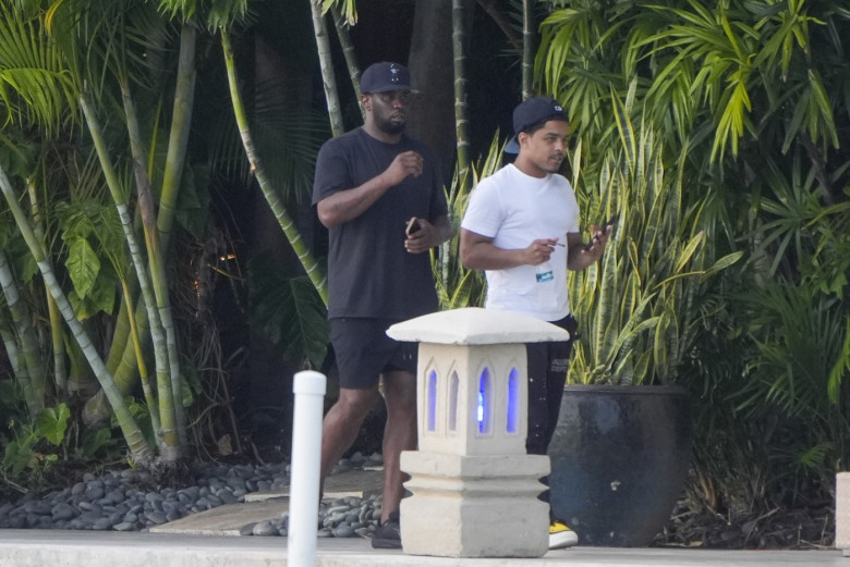 EXCLUSIVE: Sean 'Diddy' Combs Relaxes On Star Island With His Son Justin - 02 May 2024