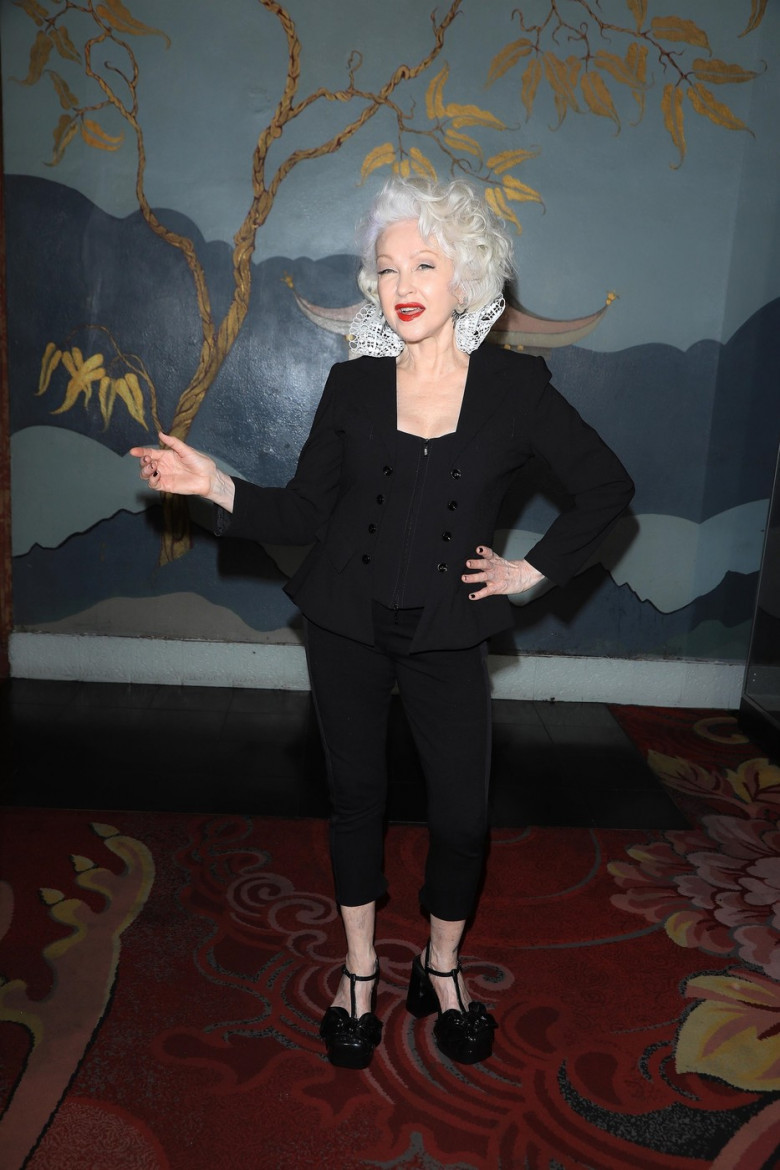 Ceremony honoring singer Cyndi Lauper with hand and foot prints