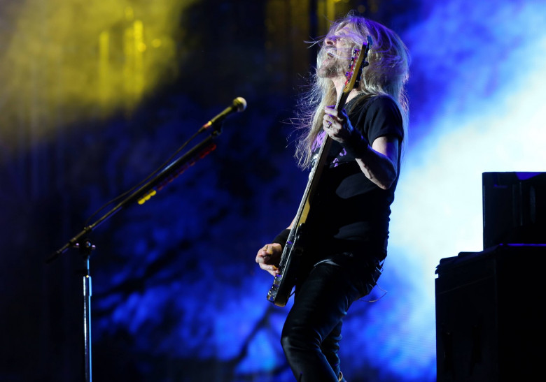 Megadeth-Bassist James LoMenzo. Konzert der US-amerikanischen Metalband Megadeth am Riverside Festival am 25. August 202