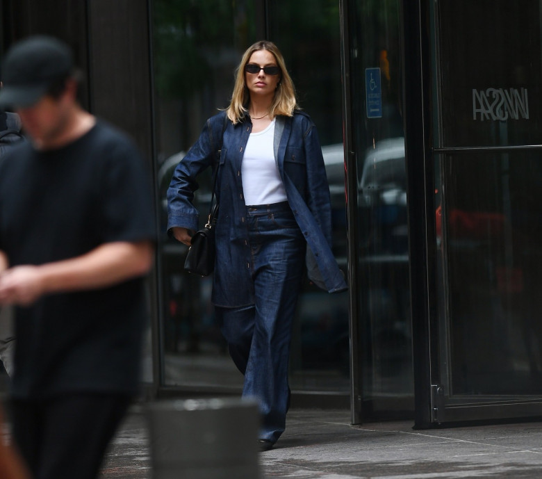 *EXCLUSIVE* Margot Robbie stuns in full denim outfit while out in New York