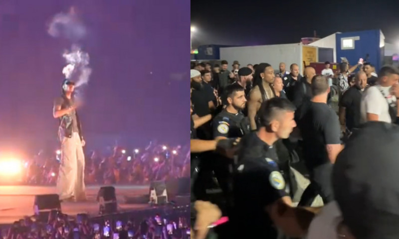 (VIDEO) Wiz Khalifa a fost saltat de politie la Costinesti dupa ce si-a aprins un joint pe scena