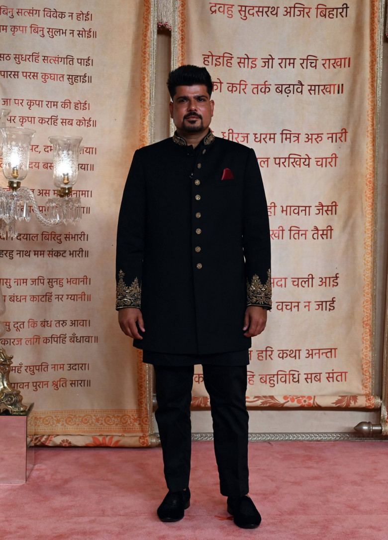 MUMBAI, INDIA - JULY 14: Indian cricketer Karn Sharma at the wedding reception of Anant Ambani and Radhika Merchant at t