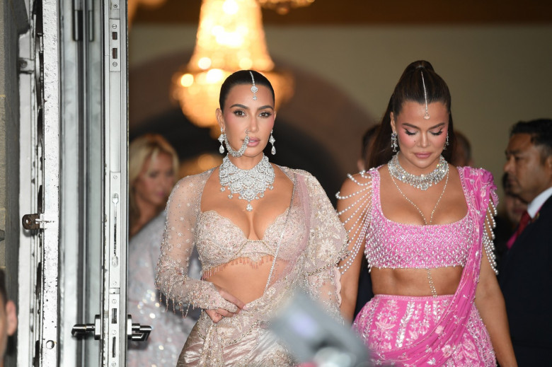 Kim Kardashian And Khole Kardashian Leaves Hotel Taj Mahal Palace To Attend Indian Billionaire Anant Ambani Wedding Reception In Mumbai - 13 July 2024