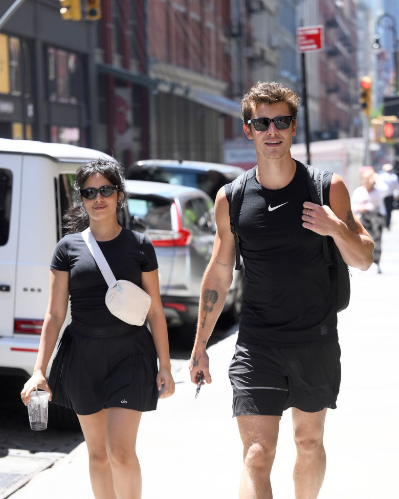 Shawn Mendes and Camila Cabello all smiles while doing some shopping in Soho New York