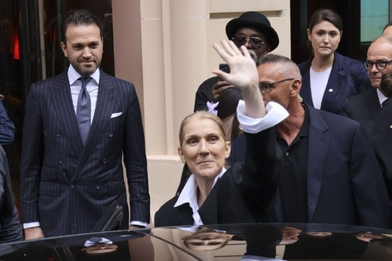 Celine Dion greets fans outside hotel before Olympic Games in Paris