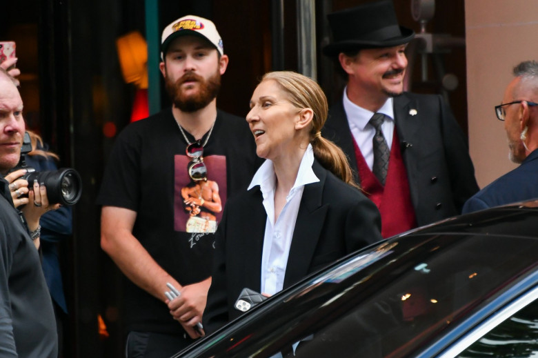 PARIS Celine Dion leaves the Royal Monceau