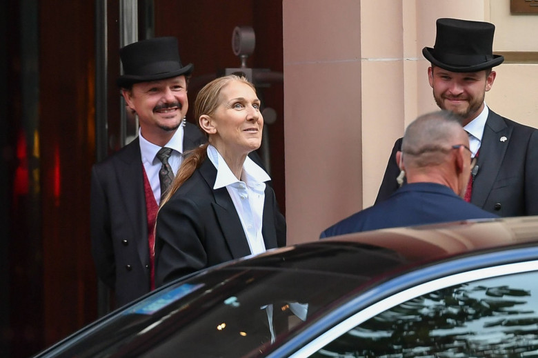 PARIS Celine Dion leaves the Royal Monceau