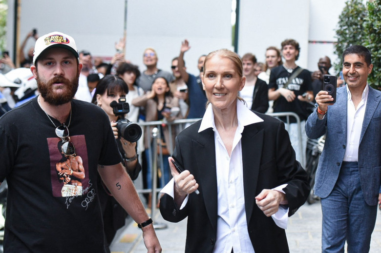 Celine Dion Meets Her Fans Outside Her Hotel In Paris