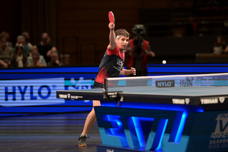 TTCL Halbfinale 1. FC Saarbrücken TT - TTC Neu-Ulm am 31.03.2024 in der Saarlandhalle in Saarbrücken Eduard Ionescu ( Sa