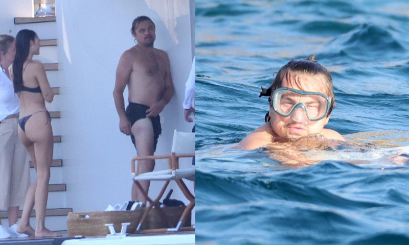 (FOTO) Leonardo DiCaprio a fost intepat de o meduza. Actorul era in vacanta pe un iaht in Italia alaturi de iubita lui, Vittoria Ceretti, in varsta de 26 de ani