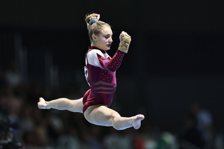 Sabrina Maneca-Voinea, ROU, during seniors floor final at 2024 European Championships in Rimini; 04/05/2024; *** Sabrina