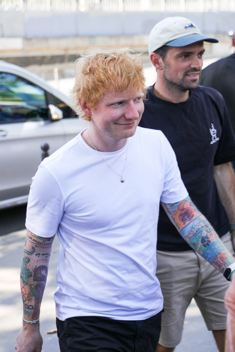 Ed Sheeran arrives at the gymnastics final at the 2024 Paris Olympic