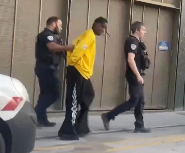 *PREMIUM-EXCLUSIVE* *MUST CALL FOR PRICING* The American Rapper Travis Scott is arrested, handcuffed and led away by Police from the George V Four Seasons Hotel in Paris.