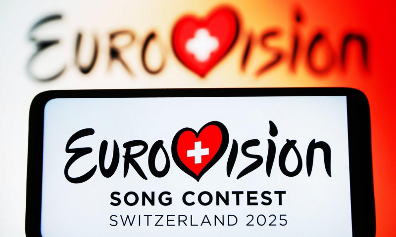 Ukraine. 12th Aug, 2024. In this photo illustration, an Eurovision Song Contest 2025 (ESC) logo is seen on a smartphone screen. The Eurovision Song Contest 2025 is scheduled to take place in May 2025 in Switzerland. Credit: SOPA Images Limited/Alamy Live