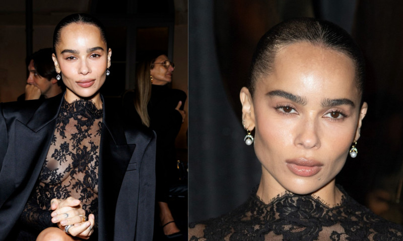 Zoe Kravitz a lasat totul la vedere intr-o rochie mini din dantela la Paris Fashion Week. Lookul care a intors toate privirile!