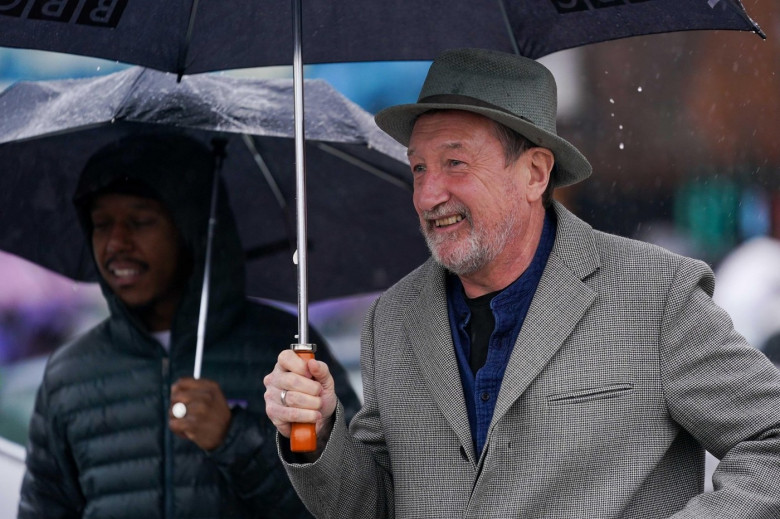 Peaky Blinders creator Steven Knight at the unveiling of a mural by artist Akse P19, of actor Cillian Murphy, as Peaky Blinders crime boss Tommy Shelby, in the historic Deritend area of Birmingham, ahead of the sixth and final series of the hit BBC One cr