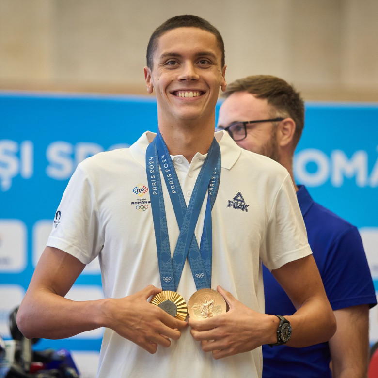 David Popovici, the first Romanian man swimmer to win an Olympic gold medal, Otopeni, Ilfov, Romania - 02 Aug 2024