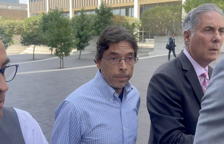 Dr Mark Chavez heads into LA court today where he is expected to plead guilty to conspiring to distribute the surgical anesthetic ketamine in connection with Matthew Perry's death