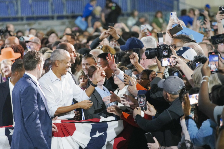 Former US President Barack Obama holds rally in Detroit for Kamala Harris's presidential campaign