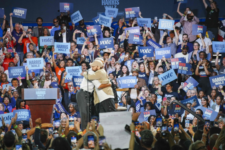 Former US President Barack Obama holds rally in Detroit for Kamala Harris's presidential campaign