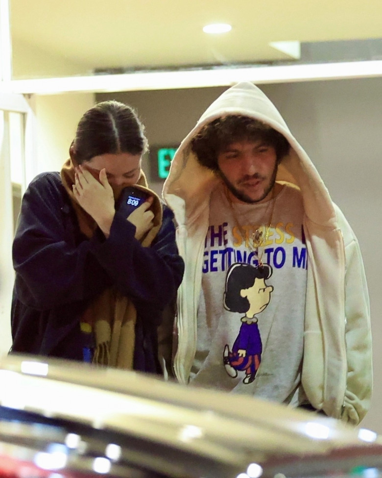 *EXCLUSIVE* Selena Gomez and boyfriend Benny Blanco keep a low profile as they exit dinner in West Hollywood