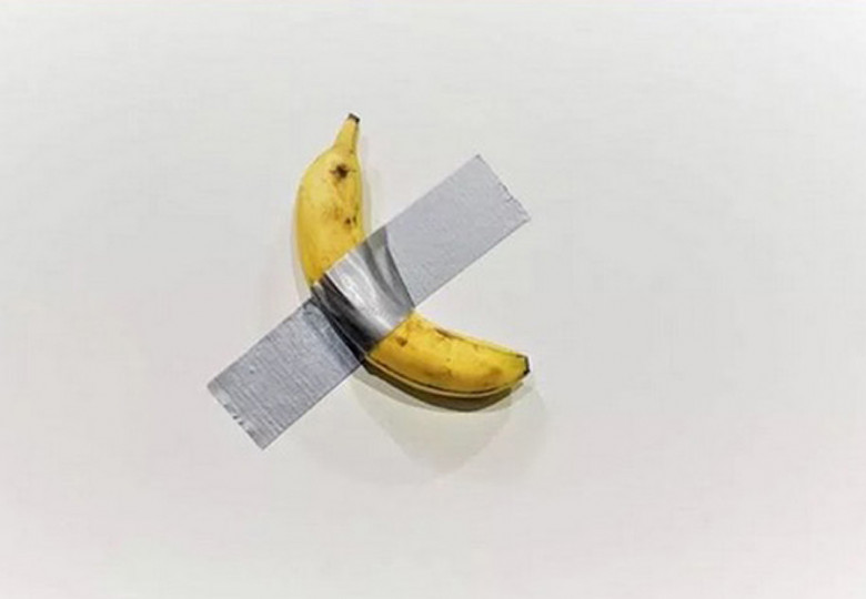 Banana work by Italian Maurizio Cattelan selling for USD120,000 at Art Basel Miami