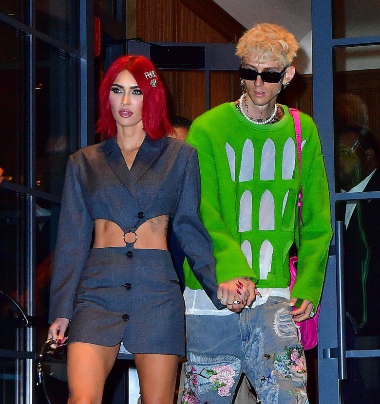 Megan Fox and Machine Gun Kelly go hand in hand heading to dinner in NYC