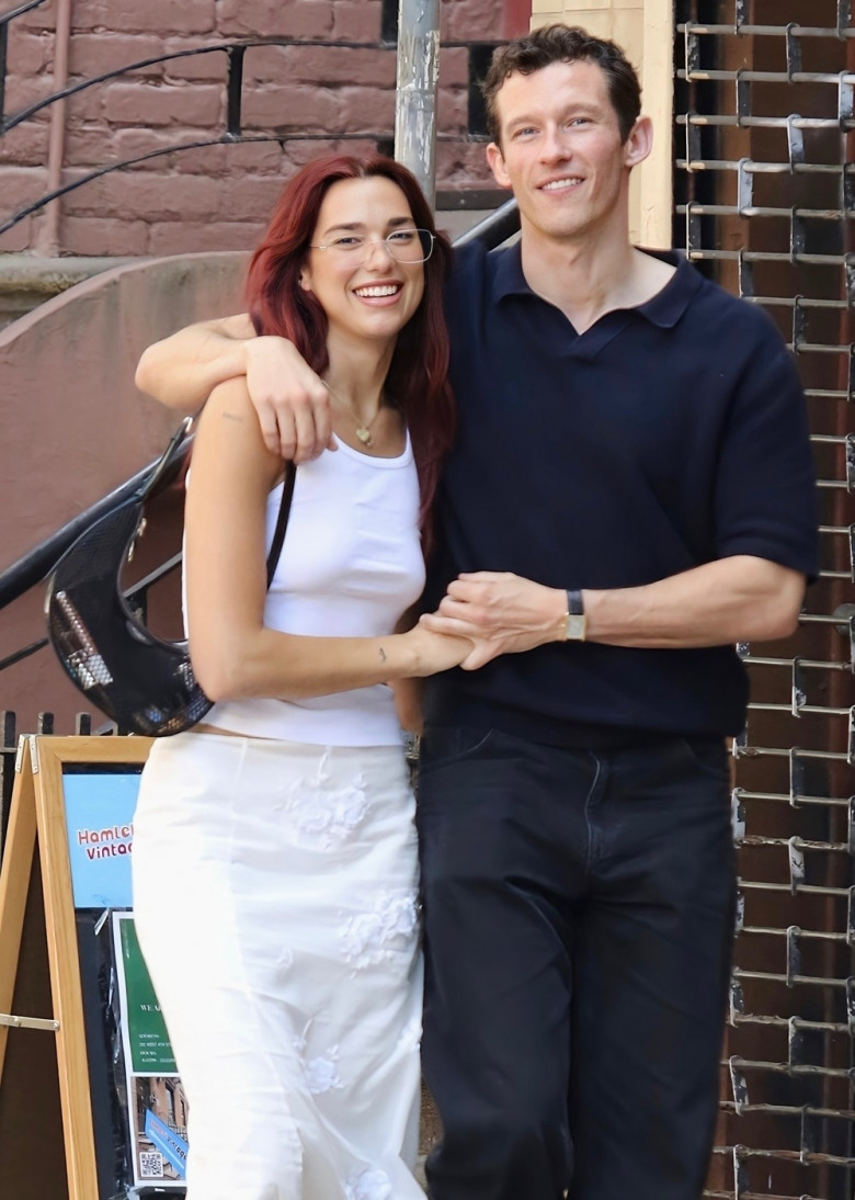 *EXCLUSIVE* Dua Lipa and boyfriend Callum Turner look all loved up while enjoying an ice cream treat in NYC *WEB MUST CALL ALL AROUND*