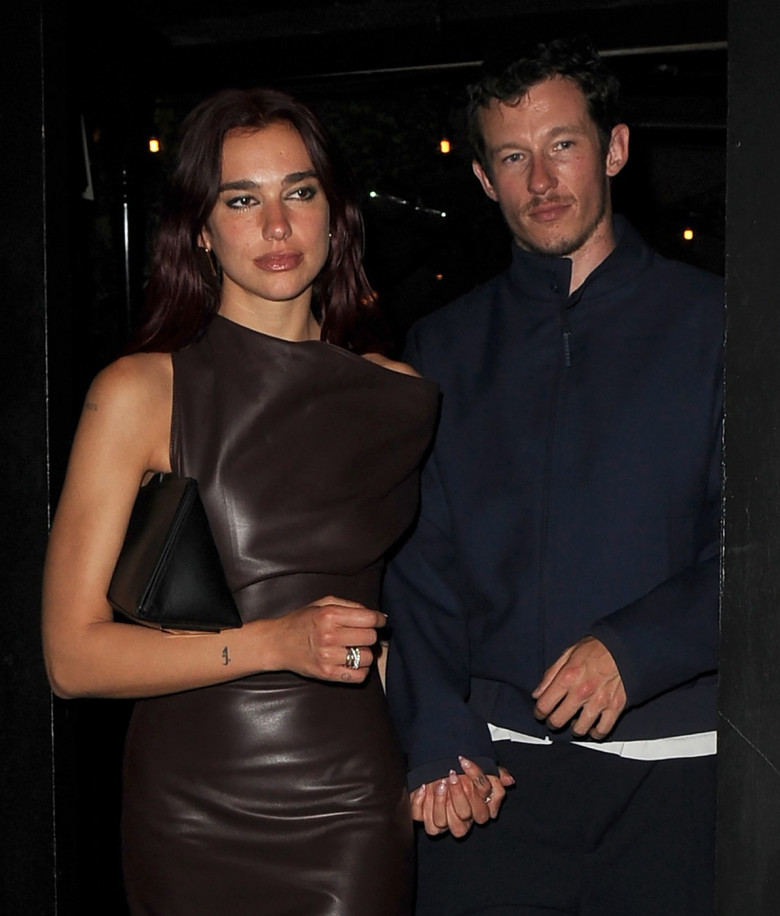 EXCLUSIVE: ONE KISS IS ALL IT TAKES! Dua Lipa And Callum Turner Seen Out At Londons Chiltern Firehouse - 17 Aug 2024