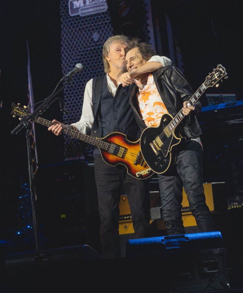 EXCLUSIVE: Sir Paul McCartney and Sir Ringo Starr reunite on stage as The Beatles legends perform together in London