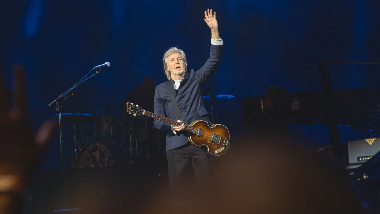 EXCLUSIVE: Sir Paul McCartney and Sir Ringo Starr reunite on stage as The Beatles legends perform together in London