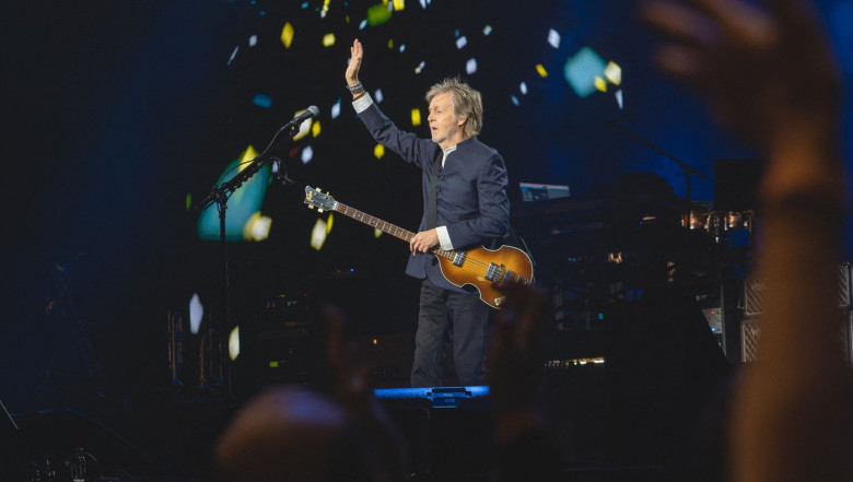 EXCLUSIVE: Sir Paul McCartney and Sir Ringo Starr reunite on stage as The Beatles legends perform together in London