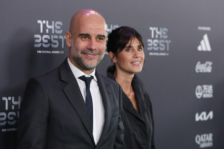 London, England, 15th January 2024. Pep Guardiola and Cristina Serra arriving at the The Best FIFA Football Awards at th