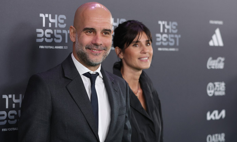 London, England, 15th January 2024. Pep Guardiola and Cristina Serra arriving at the The Best FIFA Football Awards at th