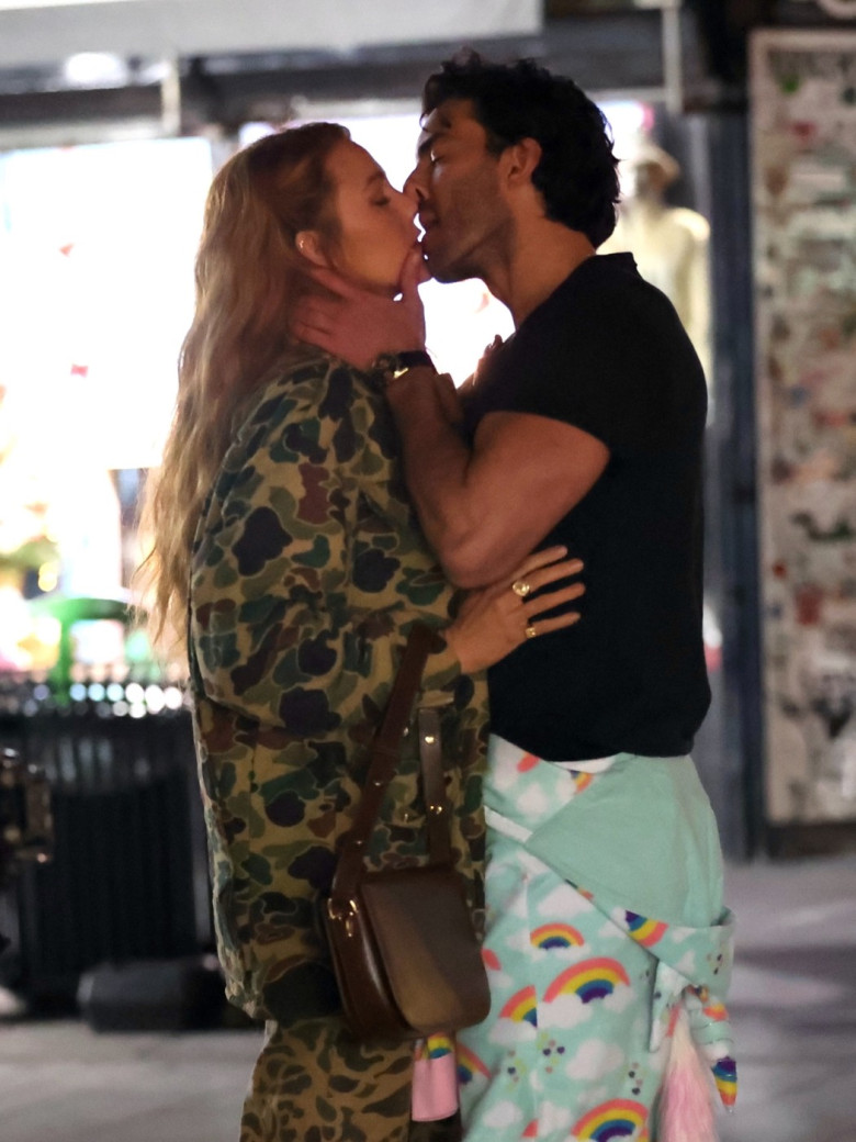 Blake Lively and Justin Baldoni on the set of "It Ends With Us" in New Jersey **FILE PHOTOS**