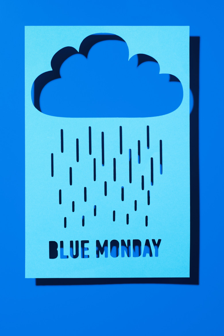 cloud, rain and text blue monday