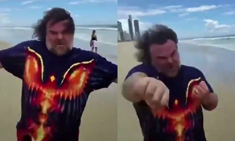 (VIDEO) Jack Black si-a aratat schemele invatate din Kung Fu Panda in fata unui paparazzi. Clipul a devenit viral