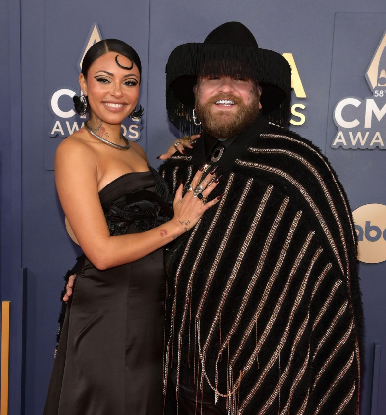 Nashville, USA. 20th Nov, 2024. Teddy Swims and Raiche Wright arriving at the 58th Annual Country Music Association Awards held at Bridgestone Arena on November 20, 2024 in Nashville, TN. © OConnor-Arroyo/AFF-USA.com Credit: AFF/Alamy Live News