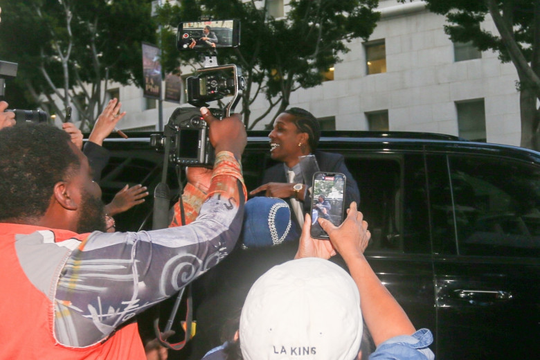 A$AP Rocky leaves court with Rihanna after being found Not Guilty