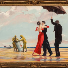 Un tablou semnat de Banksy, inspirat de Jack Vettriano, a fost vândut pentru o sumă impresionantă la Sotheby’s