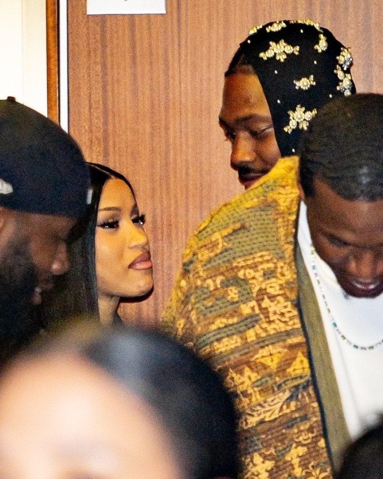 Cardi B and Stefon Diggs share a close moment as they leave Madison Square Garden