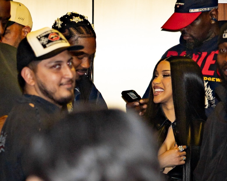 Cardi B and Stefon Diggs share a close moment as they leave Madison Square Garden