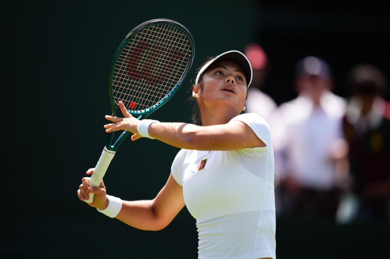 Emma Raducanu during a practice session on day one of the 2025 Wimbledon Championships at the All England Lawn Tennis and Croquet Club, London. Picture date: Monday June 30, 2025.