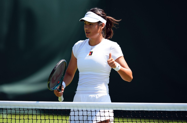 Emma Raducanu during a practice session on day one of the 2025 Wimbledon Championships at the All England Lawn Tennis and Croquet Club, London. Picture date: Monday June 30, 2025.